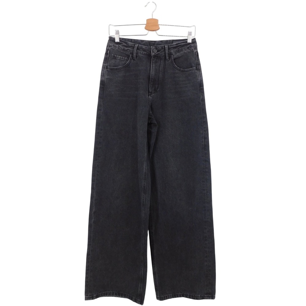 Able Women's Black‎ High Waist Wide Leg Denim Jeans Size 26/30 In Black